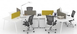 Modern office bench desking 120 degree workstation